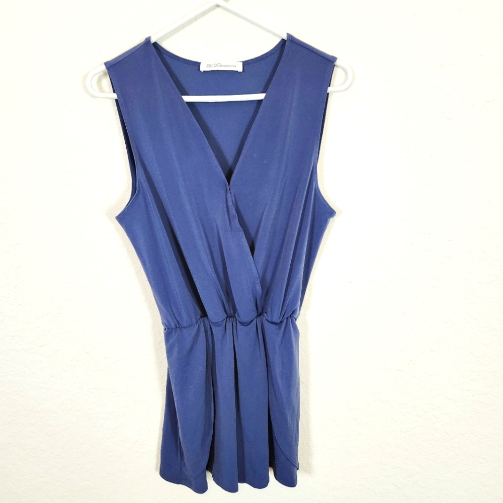 BCBGeneration | New V-Neck Romper Blue